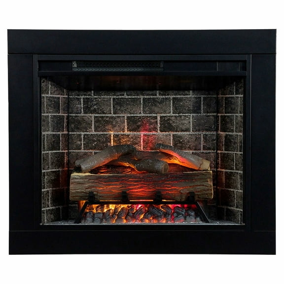 Modern Ember Uptown 28 inch Smart Electric Fireplace Insert & Trim Kit - Black