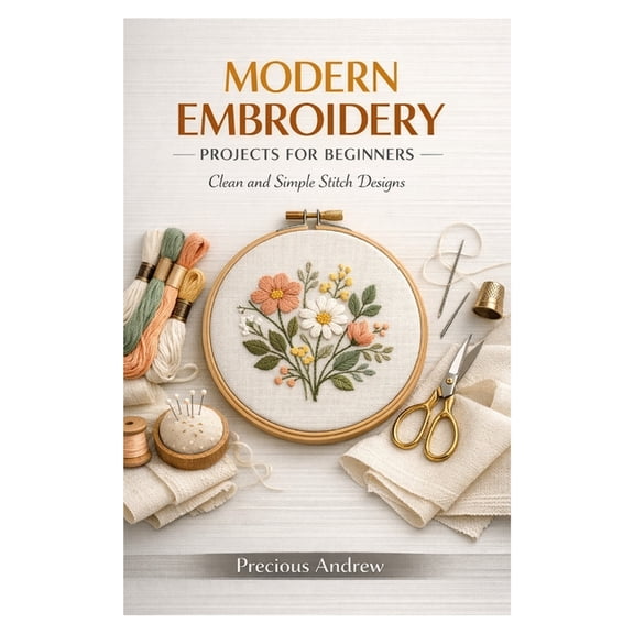 Modern Embroidery Projects for Beginners: Clean and Simple Stitch Designs, (Paperback)