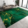 thumbnail image 1 of Modern Emerald Green Area Rug For Living Room, Luxury Green Crack Kids Rugs, Boho Golden Pattern Washable Rug For Entrance Dining Room Patio Bedroom Bedside Carpet, 1 of 7
