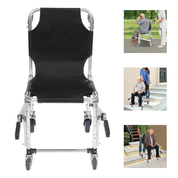 Modern Emergency Stair Climbing Wheelchair Foldable Emergency Stair Chair with Aluminum Alloy Frame Freestanding Transportation Stair Chair