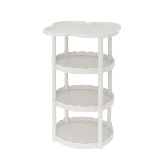 Modern End Table with Storage Shelves, Mobile Sofa Side Table for Living Room, Bedroom, Small Space Saving Accent Table, Rolling Coffee Table with Wheels