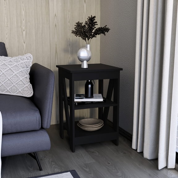 Modern End Table | Used as Snack Table in Bedroom | Good Quality Engineered Wood | Protect Floors from Marks