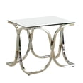 thumbnail image 1 of Benjara Modern End Table with Glass Top and Curved Chrome Legs, Silver and Clear, 1 of 5