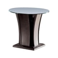 thumbnail image 1 of Modern End Table with Round Glass Top and Flared Base, Gray and Clear - Saltoro Sherpi, 1 of 6