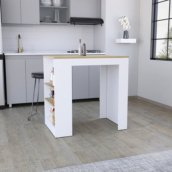 Modern Engineered Wood Kitchen Island with Storage / Enhances Kitchen Functionality