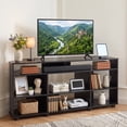 thumbnail image 1 of Modern Entertainment Center for TVs up to 55 Inch with Power Outlets, TV Stand Media Console with Open Compartment ,Black, 1 of 9