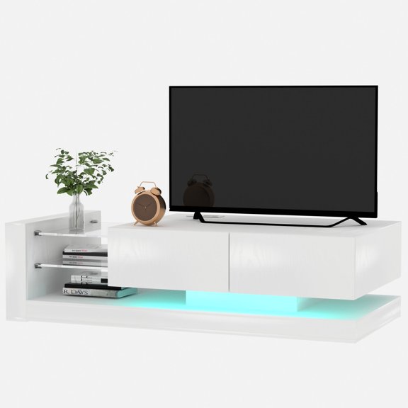 Modern Entertainment Furniture - APP Controlled 31 Modes Lights - Primary Living - 90% Storage for Daily Use