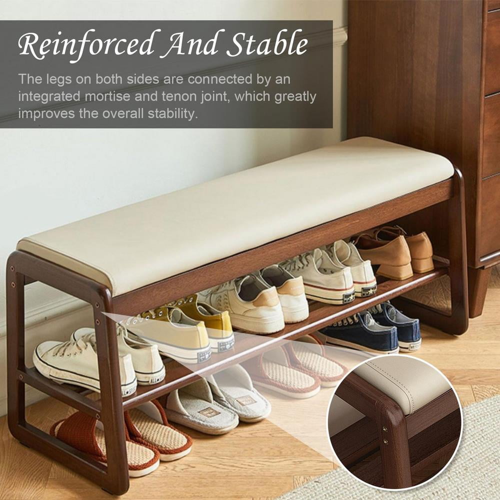 Modern Entryway Bench Wood Shoe Storage Bench Shoe Bench Rack Shoe ...
