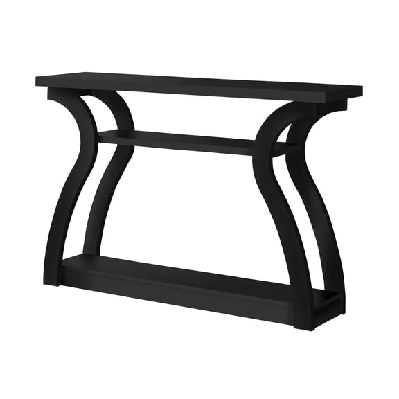 Modern Entryway Table - Black Laminate And Space Saving Sleek Console For Bedroom Contemporary Furniture