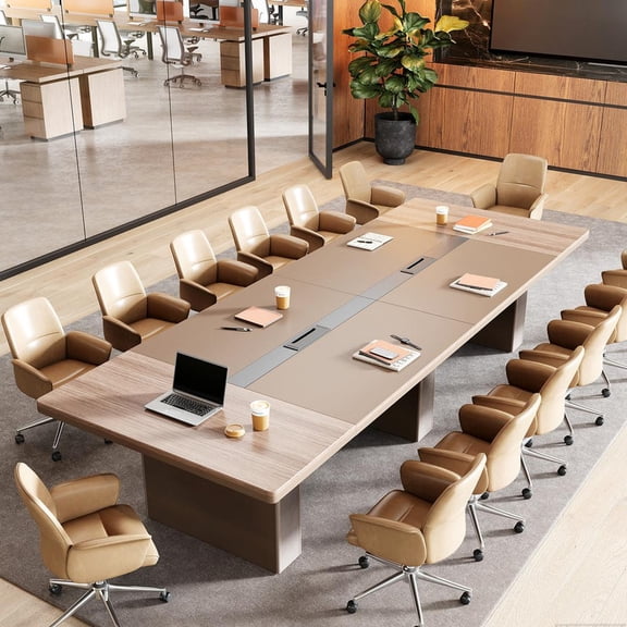 Modern Ergonomic Conference Table With Cable Management