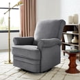 thumbnail image 1 of Modern Essentials Bella Upholstered Glider Swivel Rocker Chair, Gray, 1 of 9
