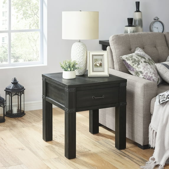 Modern Essentials Farmhouse End Table, Black