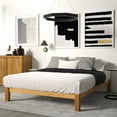 thumbnail image 1 of Modern Essentials Thurston Hardwood Platform Bed Frame, Twin-XL, Brown, 1 of 8