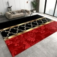 thumbnail image 1 of Modern European Style Area Rug, Luxury Black Gold And Red Geometry Print Rugs, Lightweight Non-Shedding Non-Slip Carpet For Living Room Bedroom Home Decor 1x2ft, 1 of 6