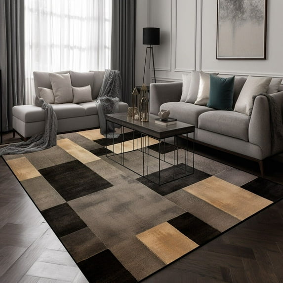 Modern European Style Living Room ration Carpet Light Luxury Simple Geometry Bedroom Coffee Table Ru