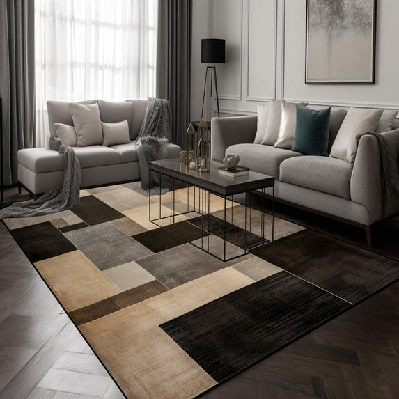 Modern European Style Living Room ration Carpet Light Luxury Simple Geometry Bedroom Coffee Table Ru