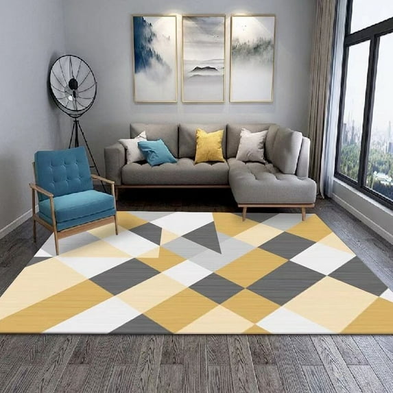 Modern European style large area living room carpet simple geometry bedroom decoration rug hallway e