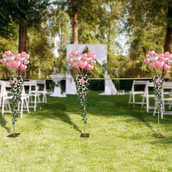 Modern Event Arch Stand, 9.8x19.7ft Expandable Gold Steel, Polished Surface, Freestanding Design, Perfect for Parties and Plant Support