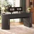 thumbnail image 1 of Modern Executive Desk with 2 Drawers, 58.3" x 21.7" Fluted Computer Desk with 2 Sliding Doors Storage, Home Office Desk, 1 of 7