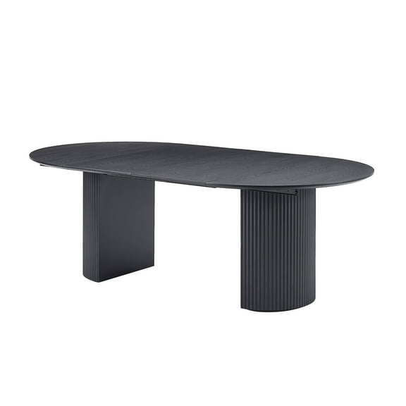 Dining Table Expandable, Black For Kitchen, Room, Living Build Modern Extending Table, Solid Top Stable