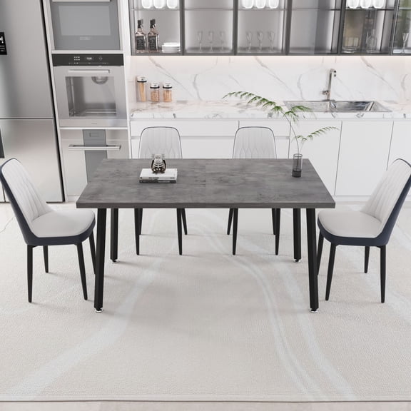 Modern Expandable Table - Accommodates 4 - 6 People for Functions - Dining and Living Spaces - Comfortable and Stylish PU Chairs