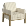 thumbnail image 1 of Modern Exposed Wood Accent Chair, Tan Stripe, 1 of 10