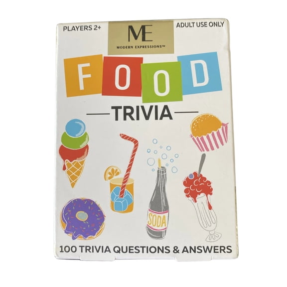 Modern Expressions Food Trivia Card Game 50 Cards Family Party Game Players 2+ Ages 8+