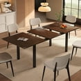 thumbnail image 1 of Modern Extendable Dining Table for 4-6, 63" Farmhouse Kitchen Table, Rectangular Dining Room Tables for Dining, Kitchen, Office, Living Room, Wooden Tables, Space Saving (Espresso), 1 of 16