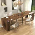 thumbnail image 1 of Modern Extendable Dining Table with Storage, Barnwood Folding Space-Saving Table with Melamine Finish, Multifunctional Convertible Sideboard Table for Kitchen, Dining Room, Small Apartment, 1 of 27
