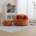 thumbnail image 1 of Modern Extra Large Round Bean Bag Chair with Footrest for Living Room, Chenille Fabric Lazy Sofa with Pillow for Adults, Teenagers,Child, Suitable for Bedroom, Dormitory, Study Room, 1 of 5