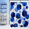 thumbnail image 1 of Modern Extra Long Shower Curtain for Bathroom, Royal Blue Geometric Art Decor Waterproof Bath Curtain, Fabric Shower Curtain Sets for Home Decor, 72" W x 84" L Inch, 1 of 6