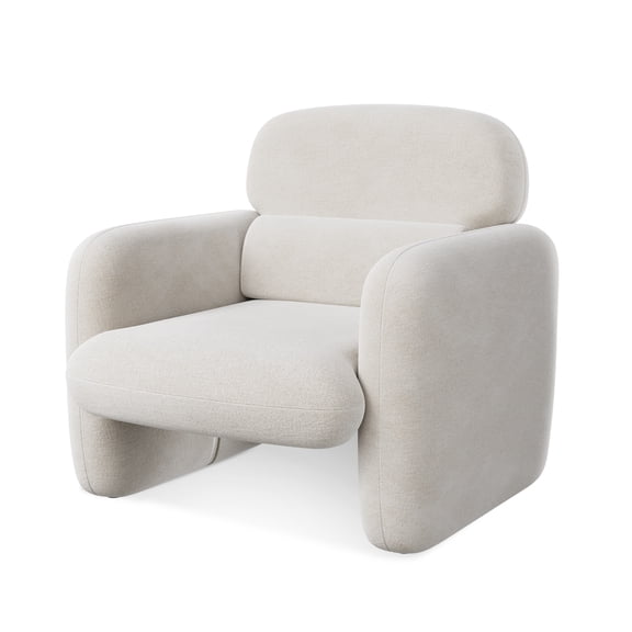 Modern Fabric Accent Chair,Wood Frame High Density Foam Leisure Side Chair 330 Lbs Capacity for Living Room Bedroom Apartment Corners