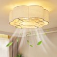 thumbnail image 1 of Modern Fabric Caged Ceiling Fan with Lights, Flush Mount 20" Boho Ceiling Fans with Lights Remote Control with 6 Speeds for Bedroom, Nursery, Kitchen, 1 of 8