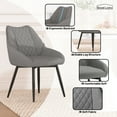 thumbnail image 1 of Modern Fabric Dining Chairs Set of 2, Upholstered Chairs with Backrest for Kitchen, Grey, 1 of 7