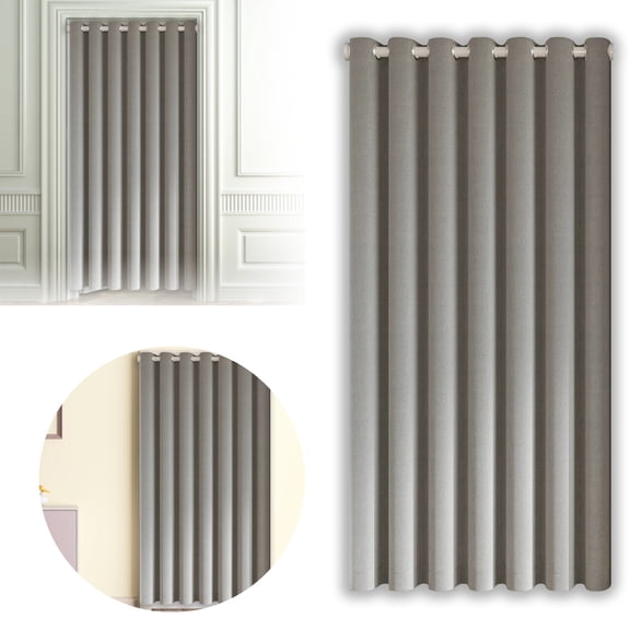 Modern Fabric Door Curtain Without Rod Cloth Material Thermal Insulated Privacy Panel Noise Reduction Light Control Easy Install Machine Washable for Bedroom Living Room Office Home