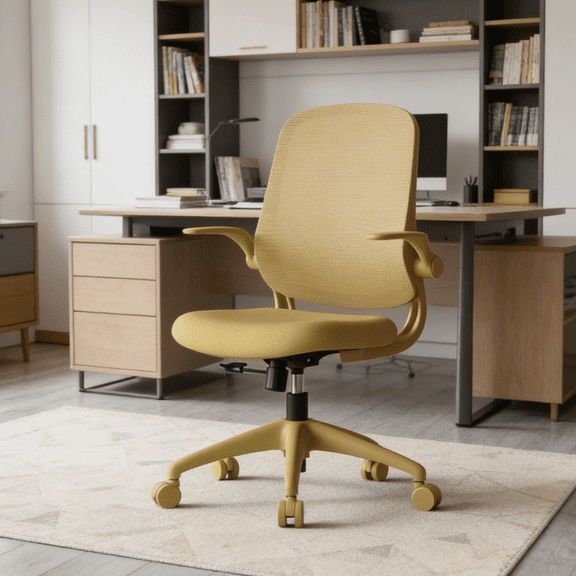 Modern Fabric Ergonomic Executive Chair with BIFMA Certified 3D Flipping Arms - Luxury High-Back Swivel Boss Chair for Conference Room, Meeting Room, Home Office
