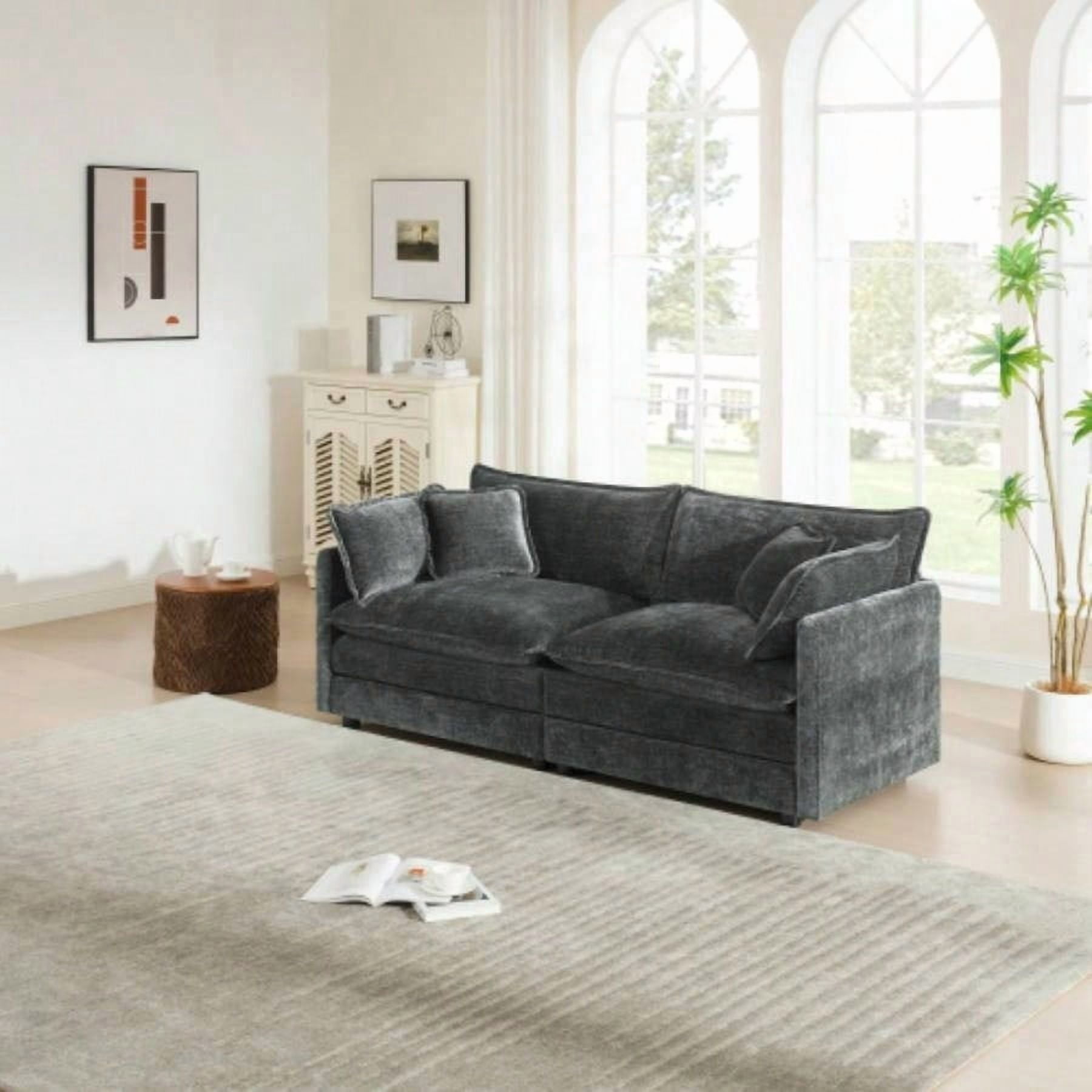 Modern Fabric Loveseat Sofa Couch Living Room, Upholstered Large Size ...