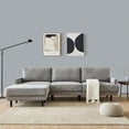 thumbnail image 1 of Modern Fabric Sofa L-Shape 3 Seater with Ottoman-104.6", 1 of 9