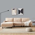 thumbnail image 1 of Modern Fabric Sofa L-Shape 3 Seater with Ottoman-104.6", 1 of 8