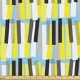 thumbnail image 1 of Ambesonne Modern Fabric by the Yard Upholstery, Contemporary Keyboard Motif, 2 Yards, Yellow Sky Blue and White, 1 of 5