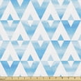 thumbnail image 1 of Ambesonne Modern Fabric by the Yard Upholstery, Geometric Shape Triangle, 1 Yard, Pale Blue, 1 of 5