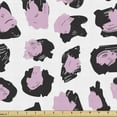 thumbnail image 1 of Ambesonne Modern Fabric by the Yard Upholstery, Abstract Leopard Spots Motif, 1 Yard, Pale Pink Charcoal Grey, 1 of 5
