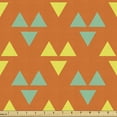 thumbnail image 1 of Ambesonne Modern Fabric by the Yard Upholstery, Creative Triangles on Orange, 2 Yards, Sea Green Vermilion, 1 of 5