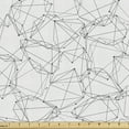 thumbnail image 1 of Modern Fabric by the Yard Upholstery, Geometric Triangles Abstract Futuristic Molecule Style Hipster Art, Decorative Fabric for DIY and Home Accents, Pearl and Dark Grey by Ambesonne, 1 of 5