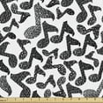 thumbnail image 1 of Ambesonne Music Fabric by the Yard Upholstery, Notes Sketchy Doodle Art, 5 Yards, Black White, 1 of 4