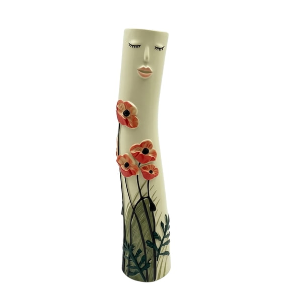 Modern Face Resin Vase Creative Abstract Head Planter for Tabletop and Shelf Decor