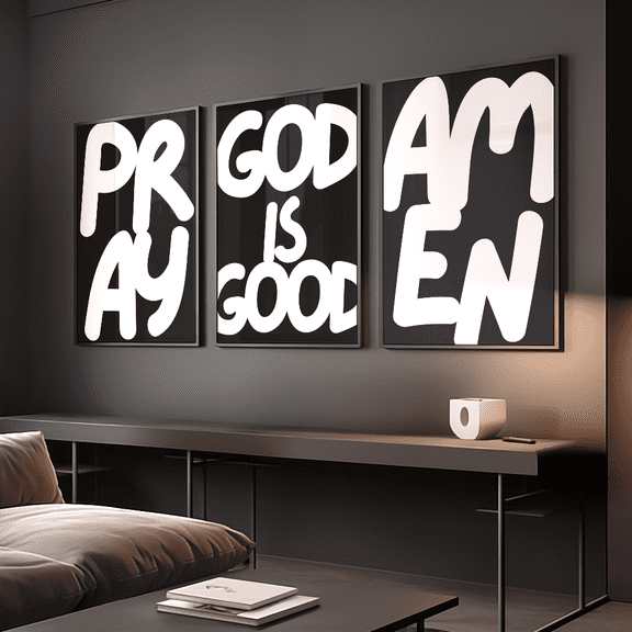 Modern Faith Quote Minimal Christian Poster Set 3 Prints Set 3 , Poster Only