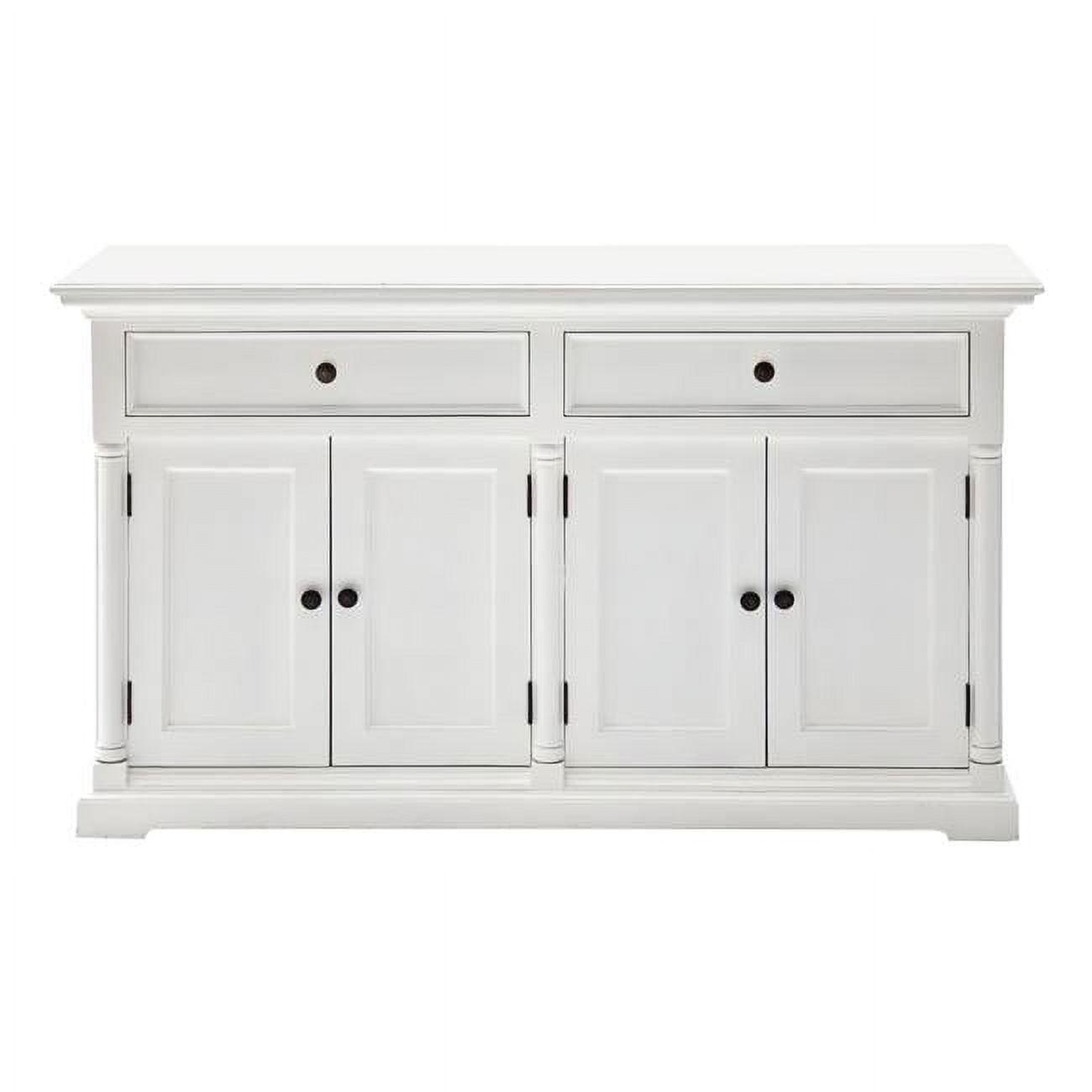 Elegant White Provence Classic Sideboard with Moulded Columns
