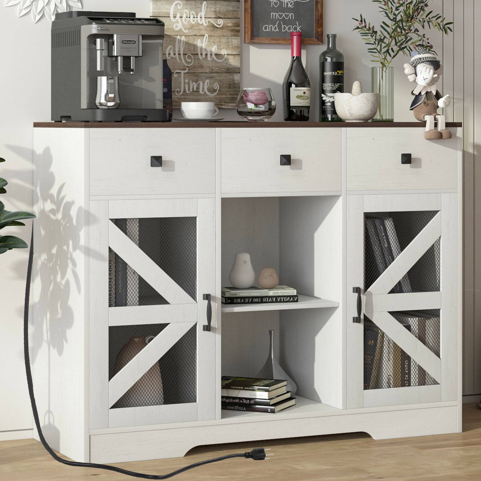 Antique white bar 2025 cabinet
