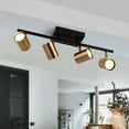 thumbnail image 1 of Modern Farmhouse 4-Light Gold Semi-Flush Mount Ceiling Light Track Lighting Industrial Spotlights - L 19.5" x W 6.5" x H 4.5" Black and Gold, 1 of 5